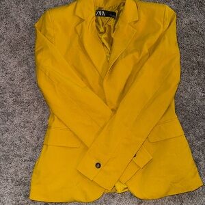 ZARA Women's Yellow Suit Jacket/Blazer